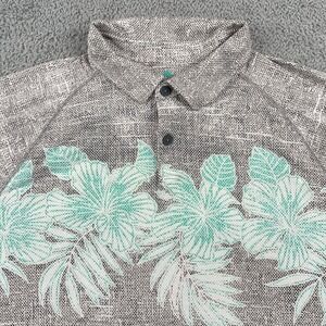 Tommy Bahama Shirt Mens XL Gray IslandZone Floral Print Performance Polo Golf